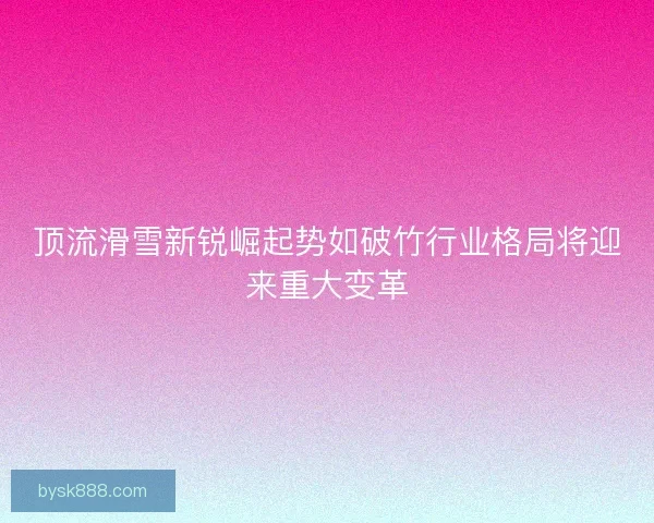 顶流滑雪新锐崛起势如破竹行业格局将迎来重大变革 顶流滑雪新锐崛起势如破竹行业格局将迎来重大变革